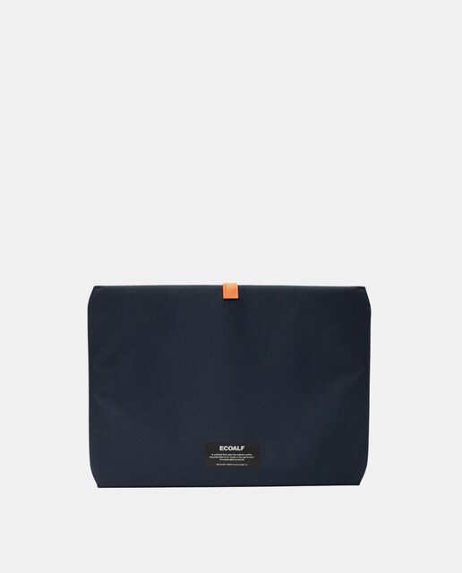 Funda grande para portátil de materiales reciclados en azul marino