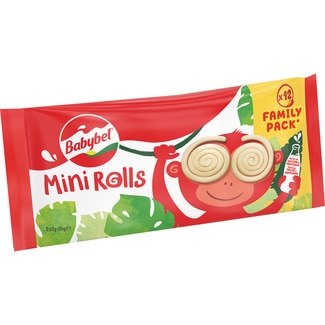 MINI BABYBEL quesos minirolls snack pack familiar 12 porciones envase 204 g