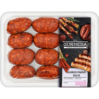 GURMESA chorizo de pincho dulce oreado sin gluten peso aproximado bandeja 370 g