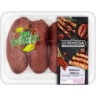 GURMESA morcilla negra con cebolla sin gluten peso aproximado bandeja 490 g