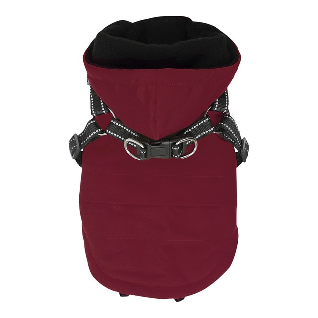 Fred & Rita – Abrigo con arnés Fred & Rita para perros. Granate Talla 40 cm