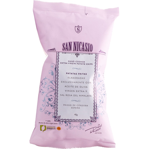 Crisps fried in virgin olive oil with Himalayan pink salt bag 40 g