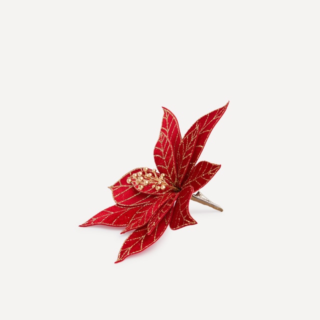 Pinza decorativa Ponsetia terciopelo Navidad El Corte Inglés