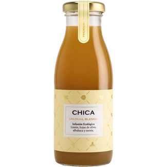 CHICA bebida de infusión ecológica de limón, hojas de olivo, albahaca y menta botella 250 ml