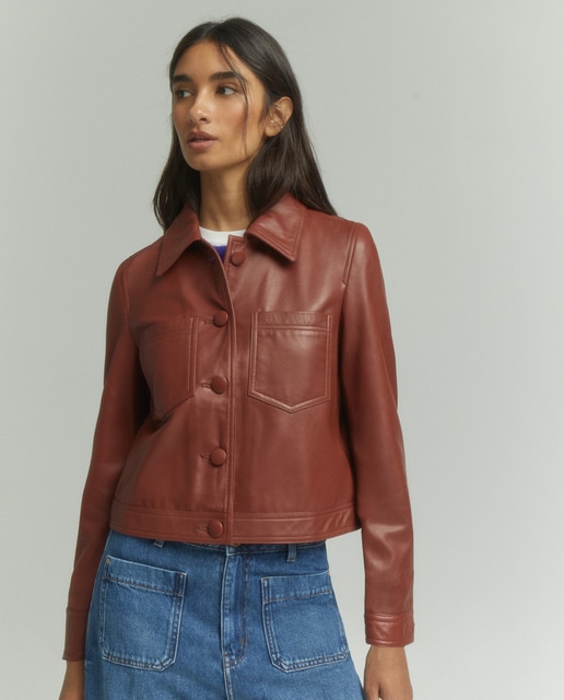 Cazadora biker de mujer 100% piel
