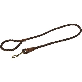 FRED&RITA Hundeleine aus Seil und Leder Braun 1,5x120 cm 1 Einheit