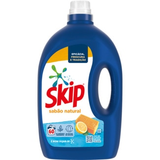 Skip Detergente Líquido para Máquina de Roupa Sabão Natural embalagem 60 doses