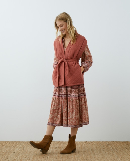 Chaleco acolchado de mujer liso