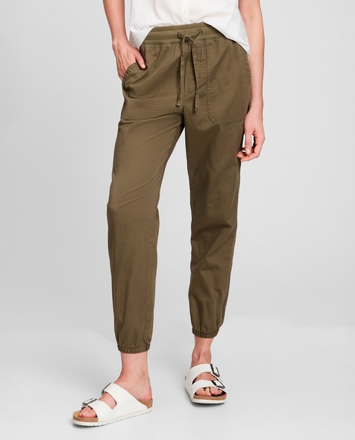Pantalón sarga tipo jogger de mujer