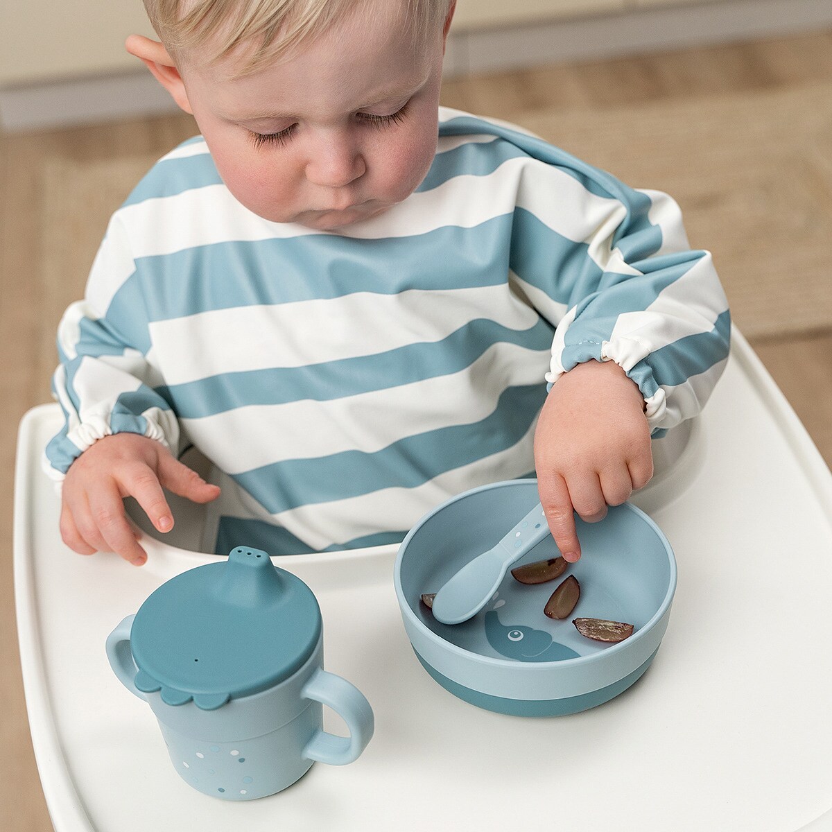 Set de Talheres Done by Deer 3 Peças Coleção Foodie Azul-claro-5