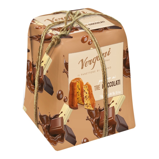 Pandoro tres chocolates Vergani