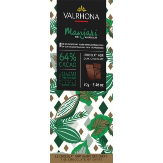 Valrhona Chocolate Preto Manjari 64% de Cacau embalagem 70 g