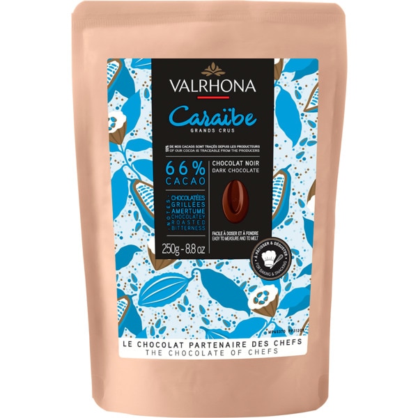 Chocolate Caraibe Preto 66% Cacau embalagem 250 g