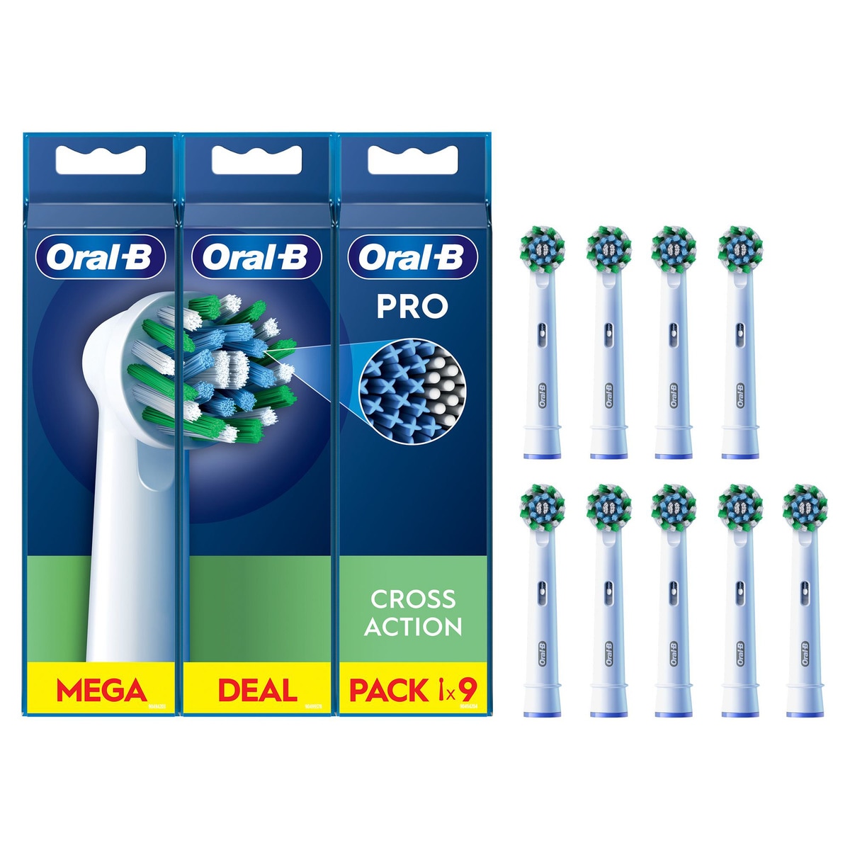 Oral b-Braun – Pack de 9 cabezales de recambio Oral b – Braun Cross Action.