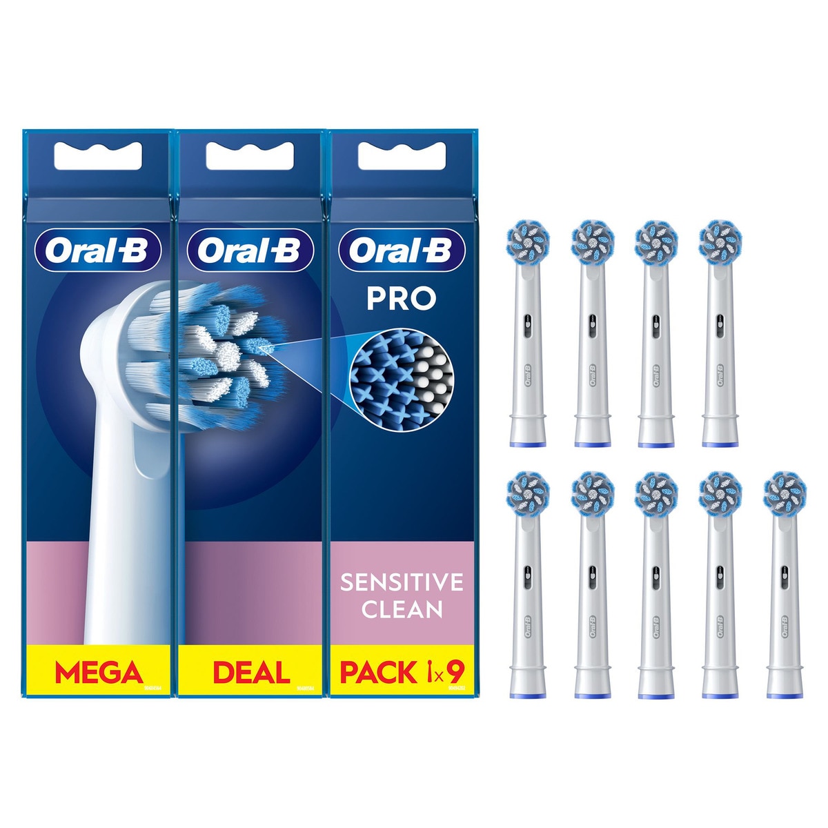 Oral b-Braun – Pack de 9 cabezales de recambio Oral b – Braun Sensitive Clean.