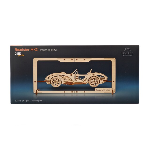 Maqueta puzzle para montar Ugears Roadster MK3 2D