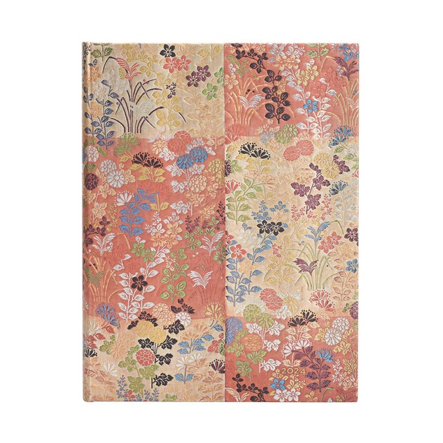 Agenda de 12 meses (ene 24 - dic 24) Kara-ori Ultra(18 x 23cm) día página y cierre con banda elástica Paperblanks multicolor español
