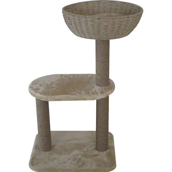 rascador para gatos con cesto elevado 49x40x85 cm 1 unidad