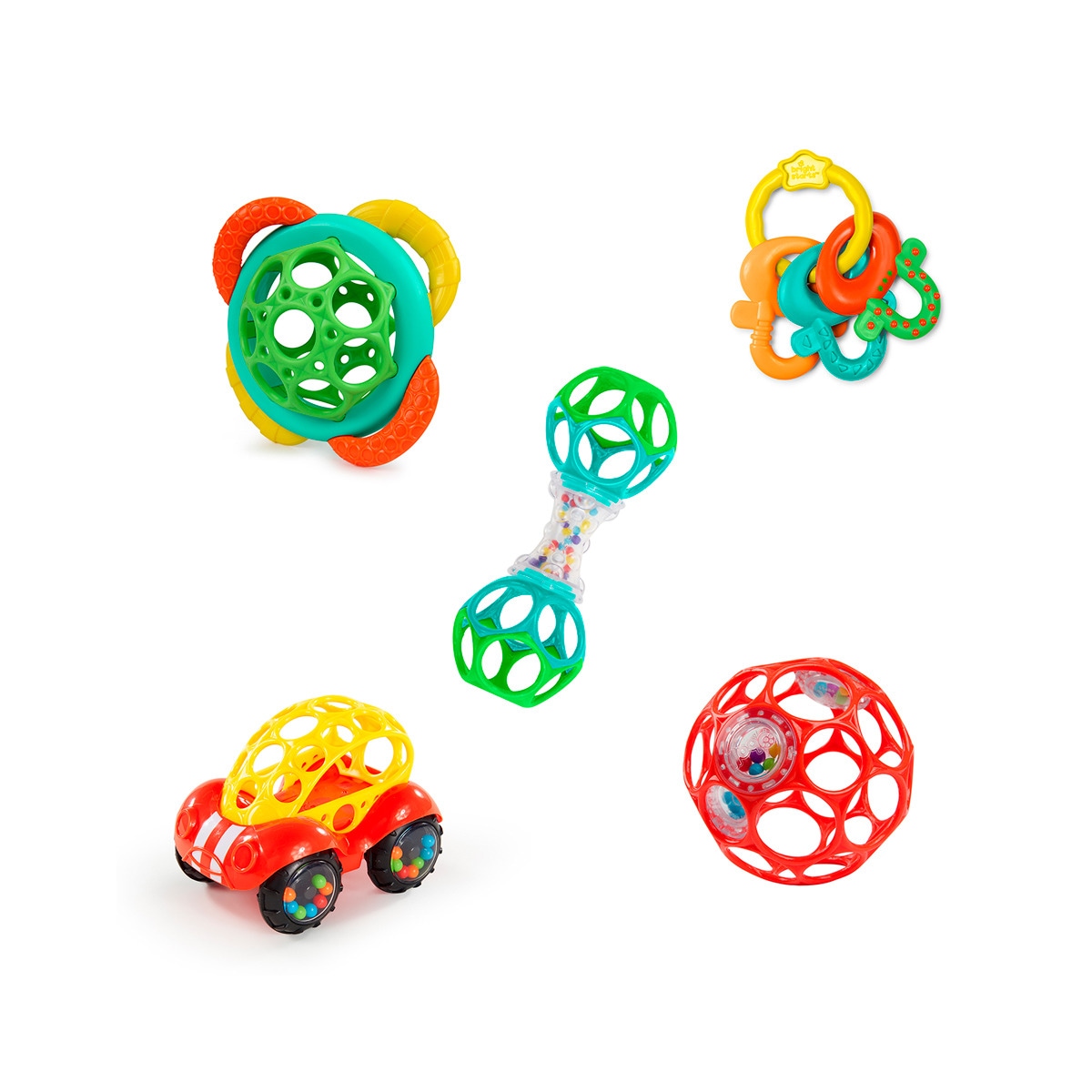 Bright Starts – Juguetes y mordedores Bright Starts Soothers & Shakers™ 5 piezas.