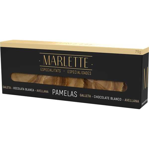 pamela biscuits filled with white chocolate and hazelnut case 75 g