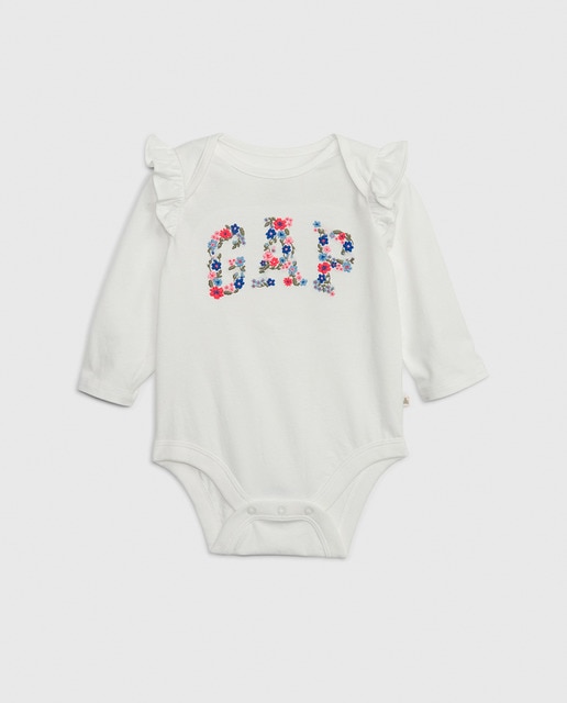 Body de bebé niña manga larga estampado frontal