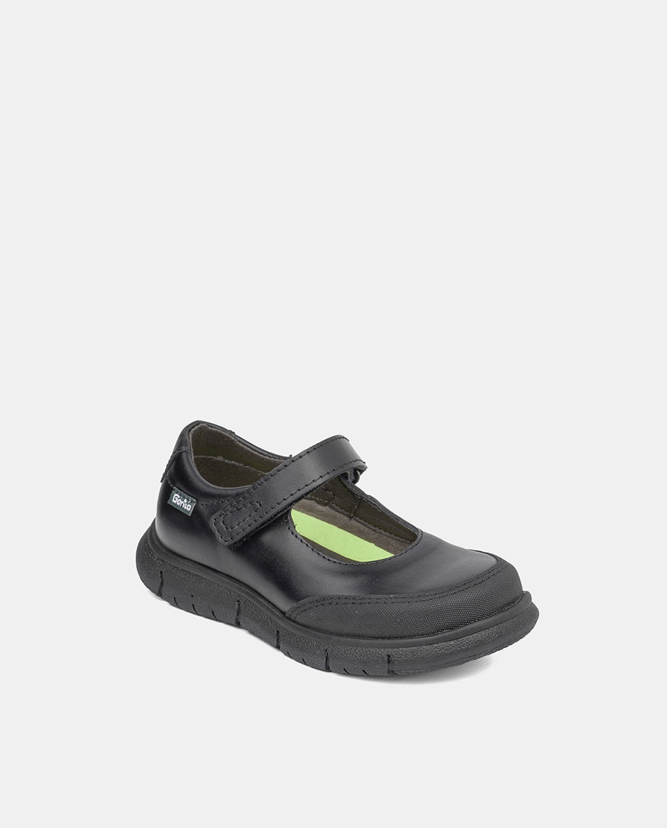Imagem 0 de Sapatos de Presilha com Biqueira Reforçada, Fecho Aderente e em Pele