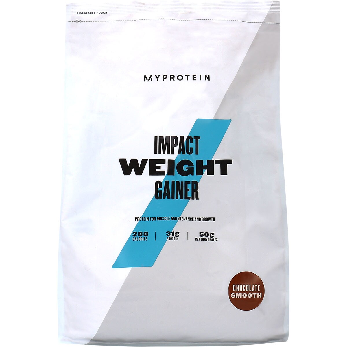 Impact Weight Gainer proteína en polvo sabor chocolate bolsa 2,5 kg