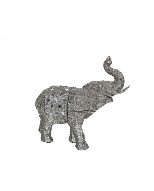 Elefante resina plateado