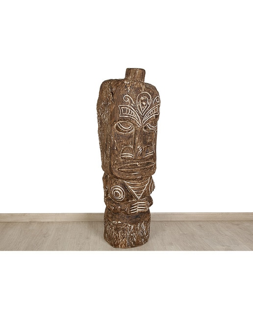 Escultura pie tribal madera