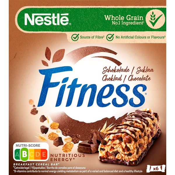 Barras de Cereais com Trigo Integral e Chocolate 8 unidades embalagem 141 g