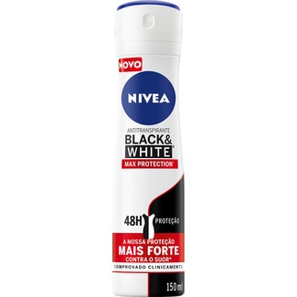 Nivea Desodorizante Spray  Black & White Max Protection embalagem 150 ml