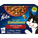 Sensations wet cat food with a selection of meats in jelly 12 sachets 85 g