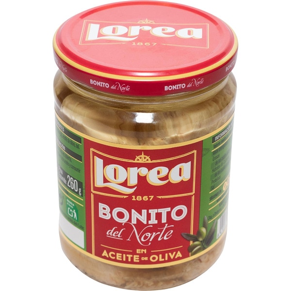bonito del norte en aceite de oliva tarro 260 g neto escurrido