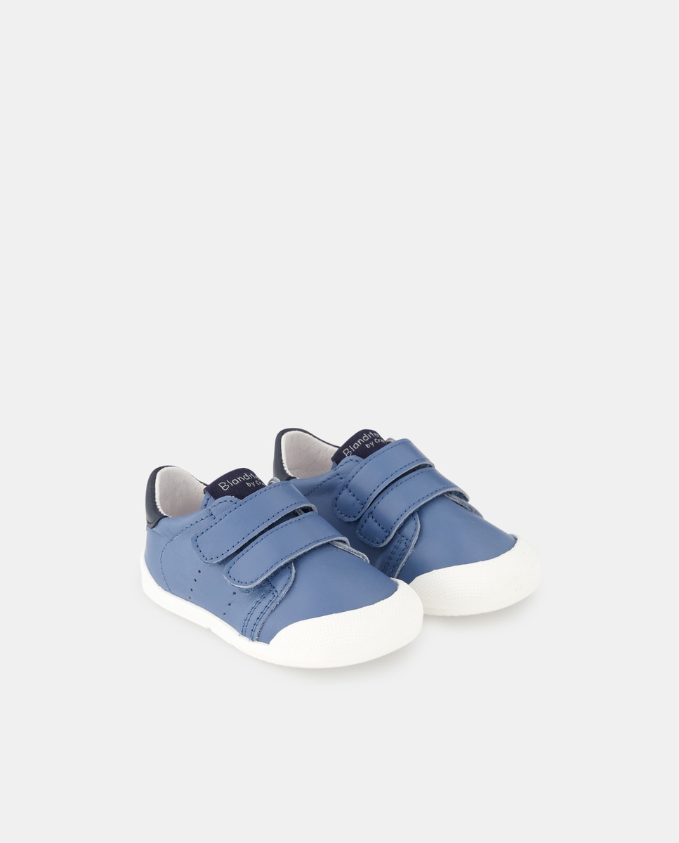 Sapatilhas Baixas Paris de Bebé com Fecho Aderente Duplo Blanditos Azul-2