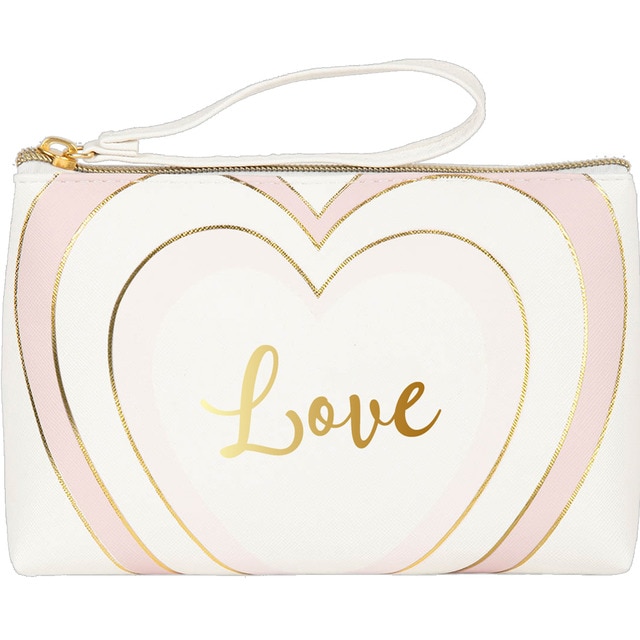 Portatodo grande con cremallera Love Draeger blanco.