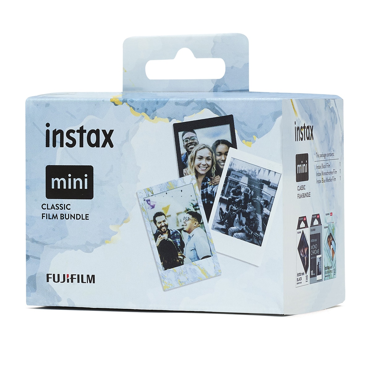 Imagen 0 de Kit de películas instax mini CLASSIC, 30 fotos (10 x Blue Marble, 10 x Black Frame, 10 x Monochrome)