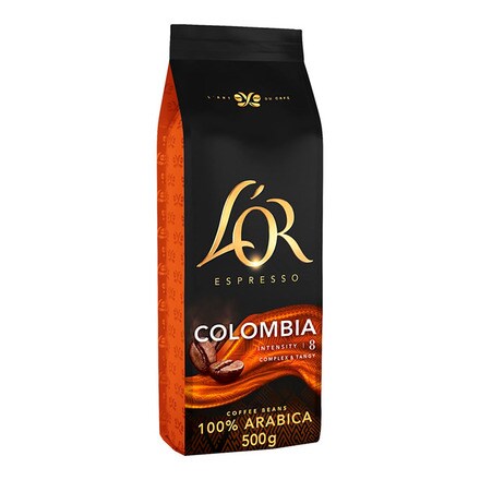 Paquete 500 g café Colombia L'OR ESPRESSO 100% arábica en grano intensidad 8