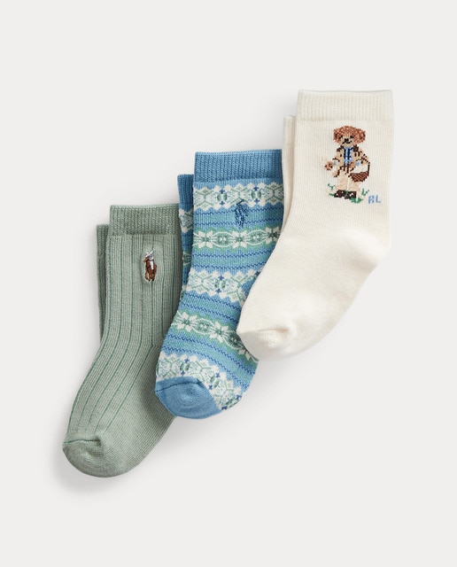 Pack de 3 calcetines de bebé niño con Polo Bear