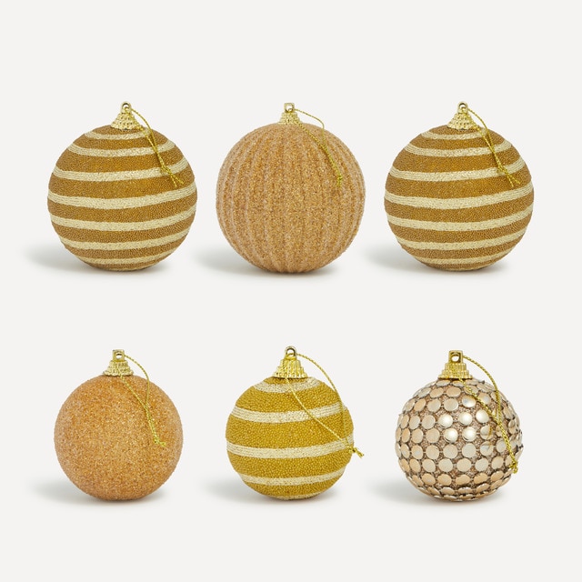 Set de 18 bolas multideco color oro Navidad El Corte Inglés