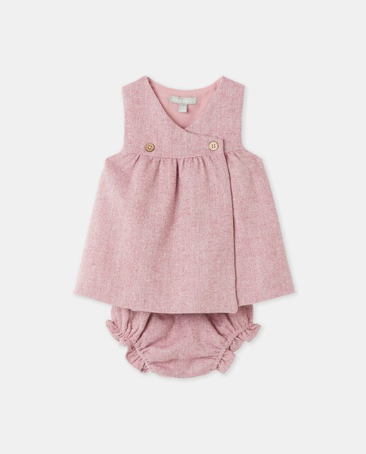 Robe salopette b b fille col crois avec bloomer Mode enfant