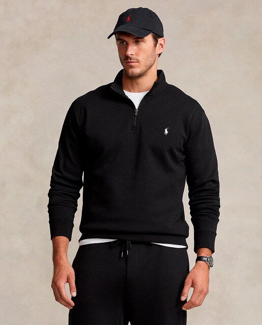 Big and Tall men's polo neck sweatshirt with buttons