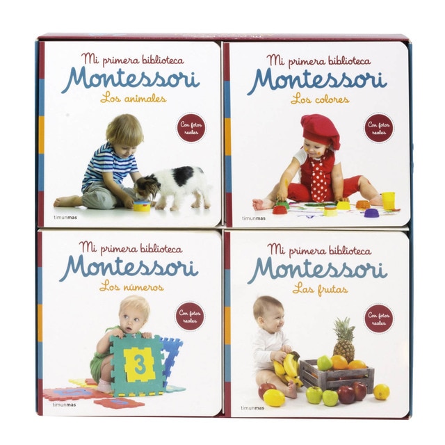 Mi primera biblioteca Montessori: Los colores · Las frutas · Los números · Los animales