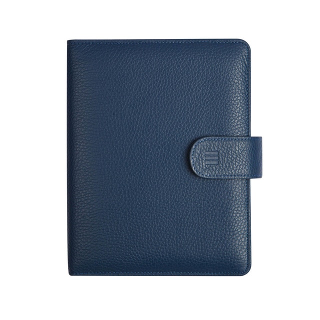Agenda anillas año 2024 Open piel Andrea 500 - 117x181 semana vista vertical Finocam azul