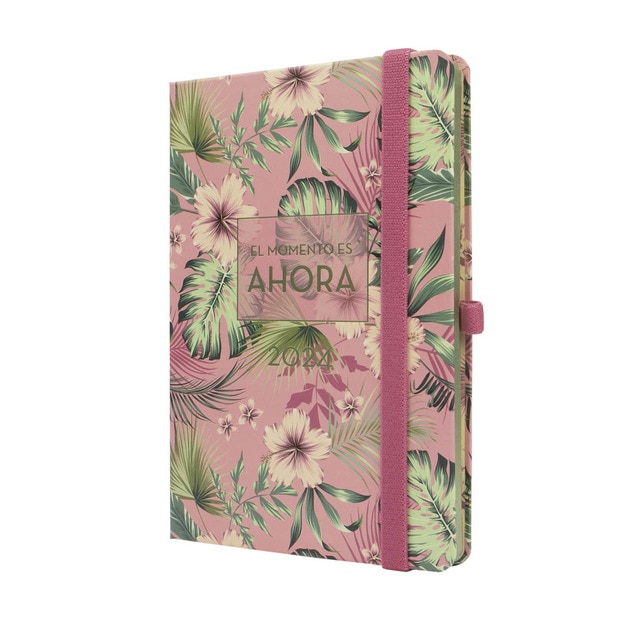 Agenda encuadernada año 2024 Mínimal Design M4 - 118 x 168 semana vista horizontal Ahora Finocam multicolor multilingüe.