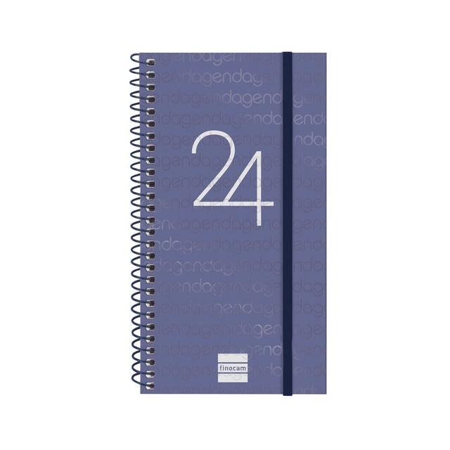 Agenda año 2024 Espiral Year E9 - 94x171 semana vista horizontal Finocam azul.