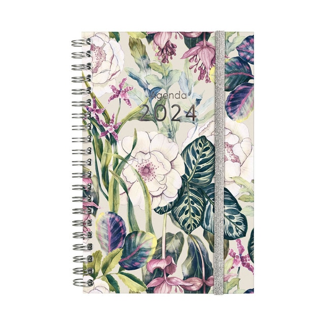 Agenda año 2024 Espiral You E5 - 117x181 semana vista horizontal Poppy Finocam multicolor multilingüe.