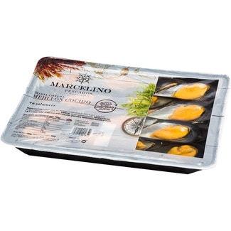 Mejillón cocido media concha bandeja 350 g - Marcelino