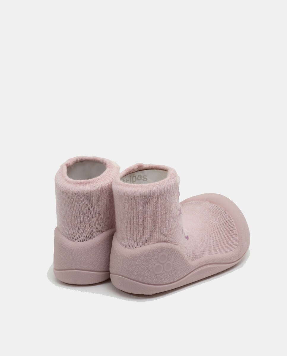 Pantufas de Bebé com Desenho de Pantera Bebé e em Algodão Attipas Rosa-3