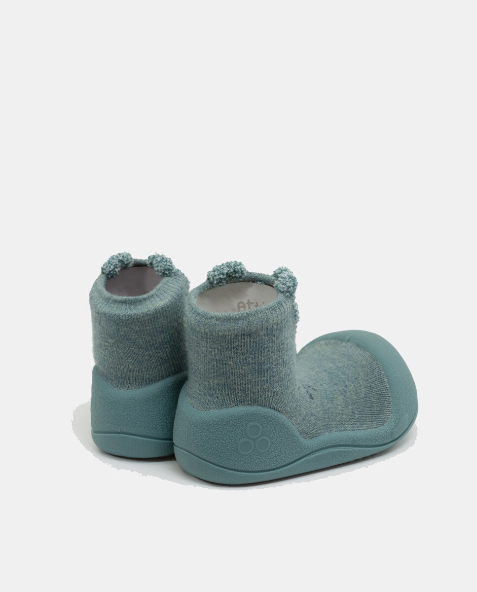 Pantufas de Bebé com Desenho de Coelho e em Algodão Attipas Azul-3