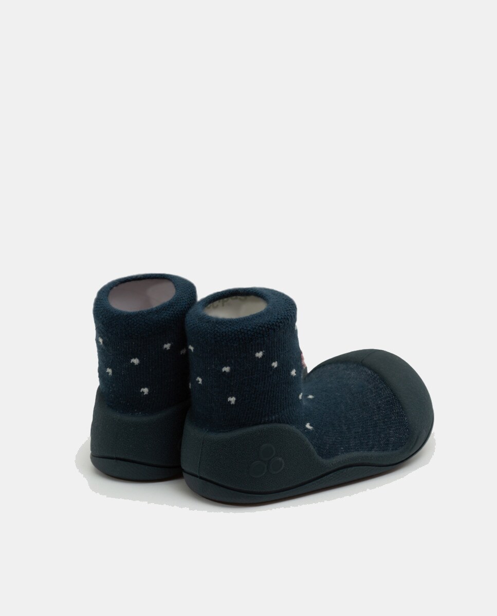 Pantufas de Bebé com Desenho de Pinguim e em Algodão Attipas Azul-marinho-3